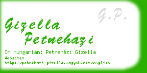 gizella petnehazi business card