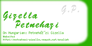 gizella petnehazi business card